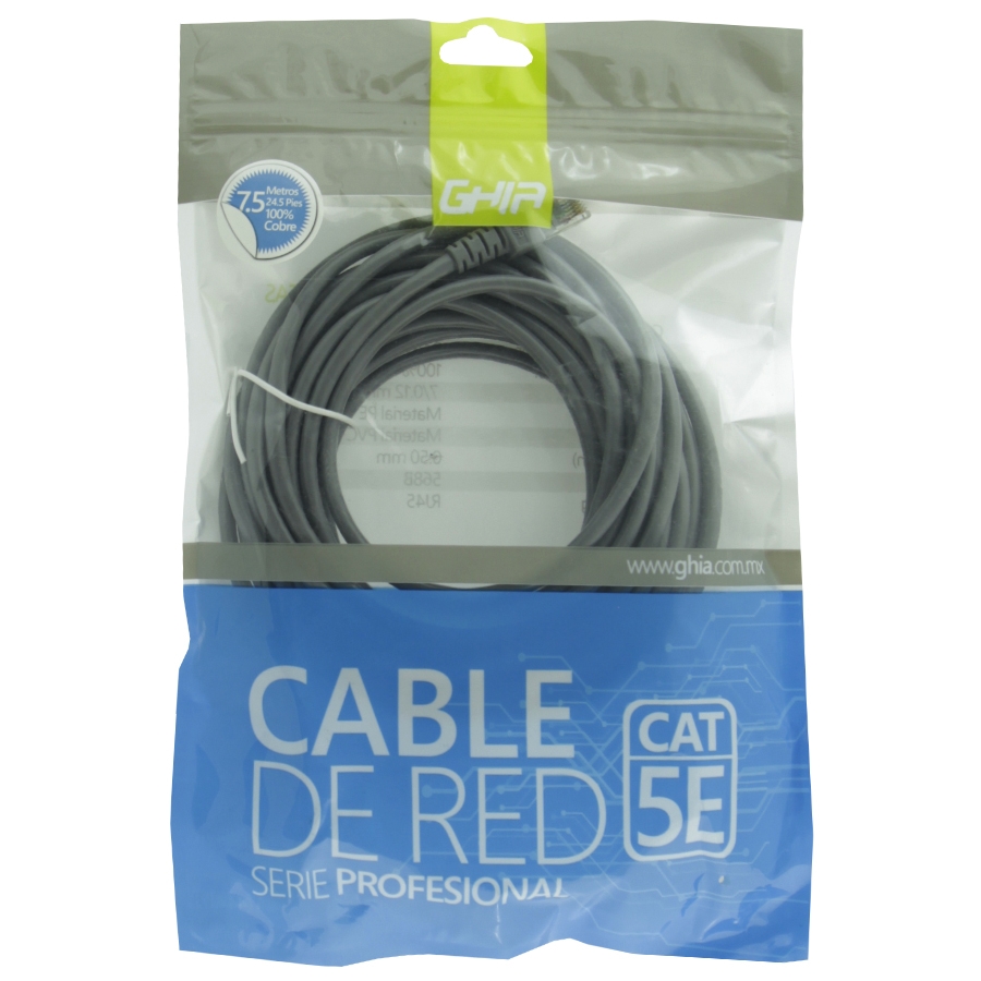 Patch Cord UTP RJ45 Cat 5E de 7.5 m. - Ghia - Imagen 3